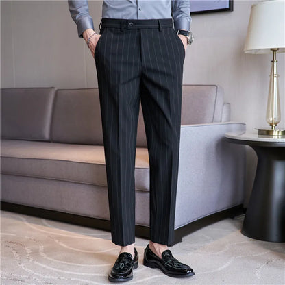 Pinstripe Suit Trousers for Men Valmont